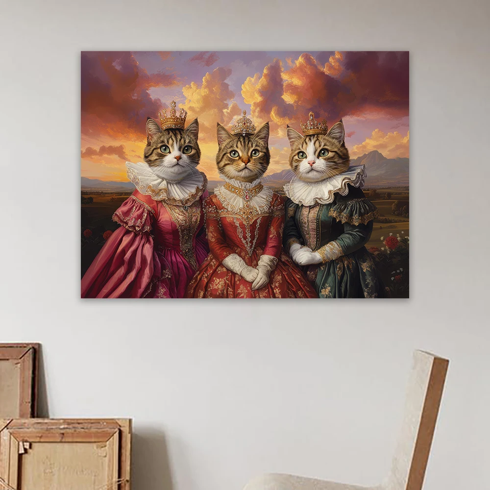 Custom Royal Pet Portrait Poster Dog Portrait Renaissance Dog or Cat Canvas Painting Canvas Painting Personalized Gift Decor