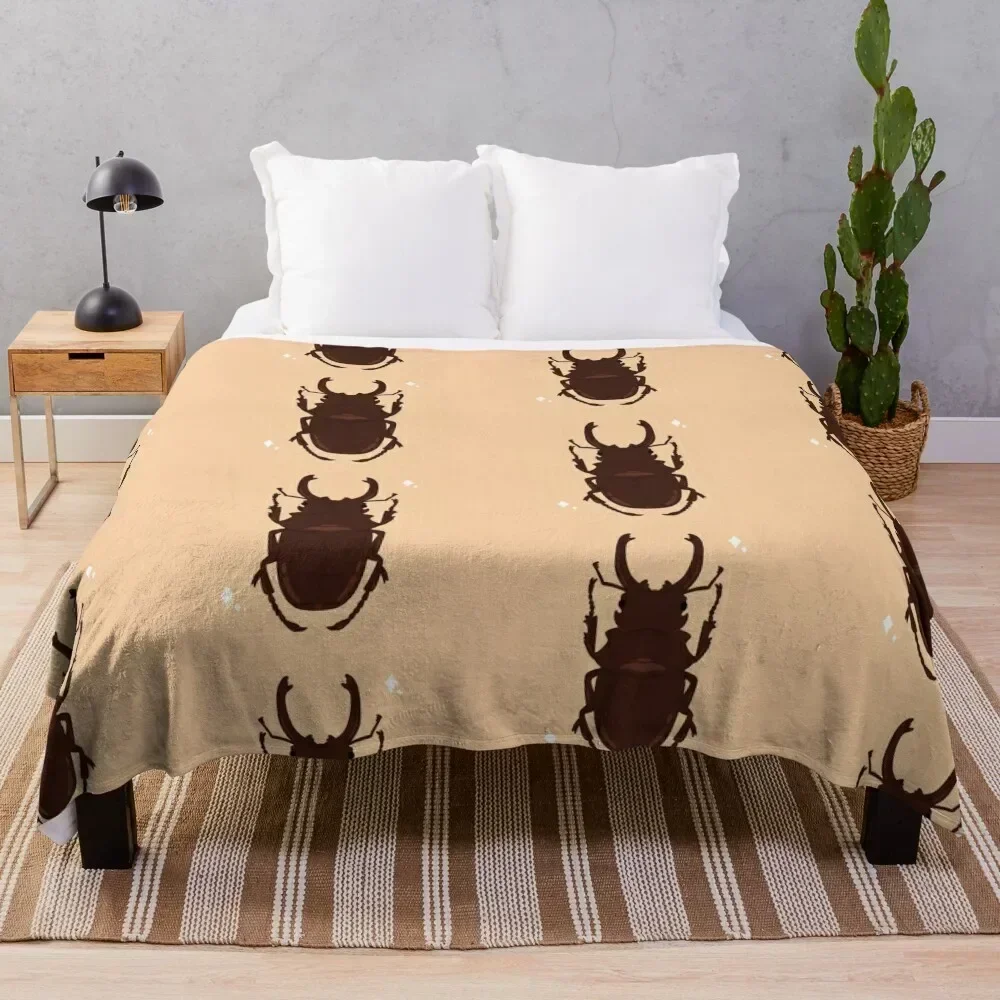 Cute Stag Beetle Throw Blanket Breathable Lightweight Blanket for Adults Kids