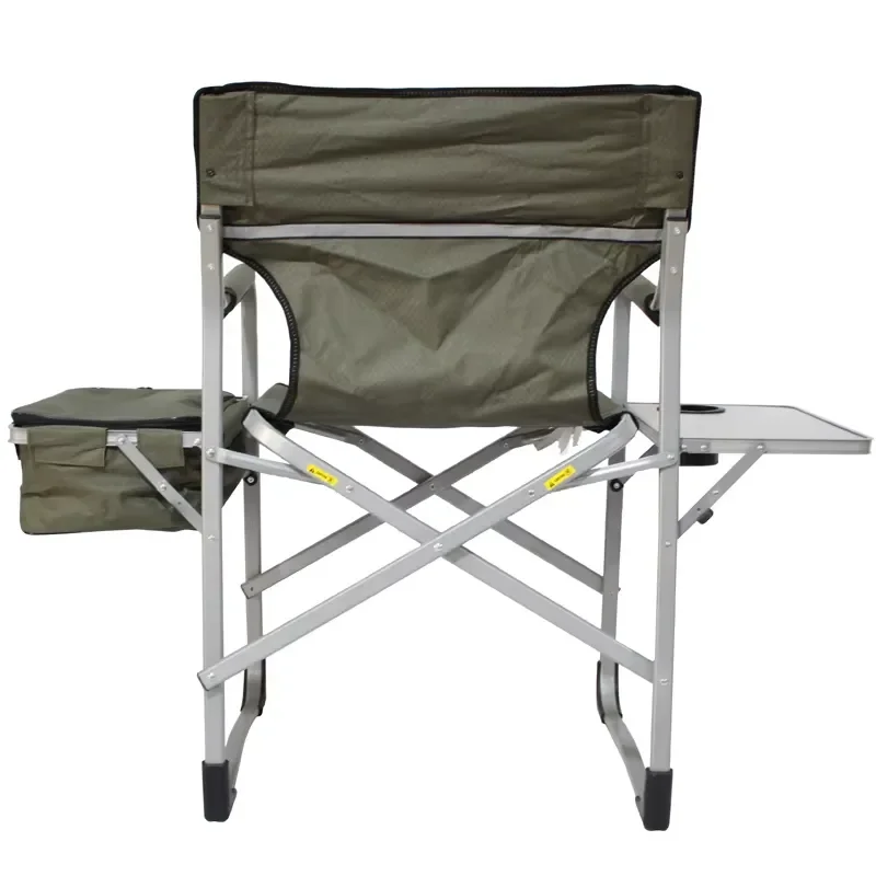 for Heavy Duty Aluminium Foldable Camping Chair with Side Table and Cooler Bag Portable Folding
