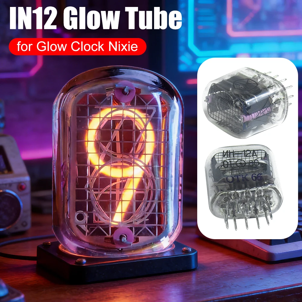 1Pcs IN-12 IN12 Glow Tube Glow Tubes Symbol Tube Nixie Tube Clock Glow Tube for Glow Clock Nixie Digital LED Clock DIY Part
