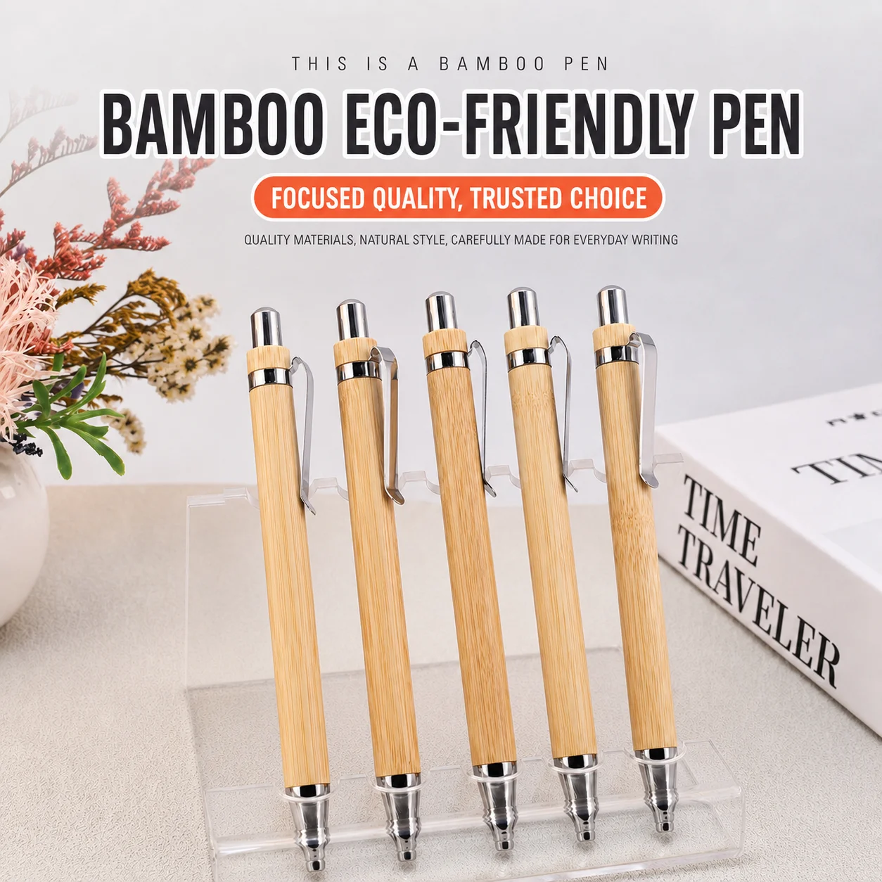 

Natural Bamboo Pen Retractable Advertising Pen Bamboo Ballpoint Pen Smooth For Daily Use Drawing Assignment Grading