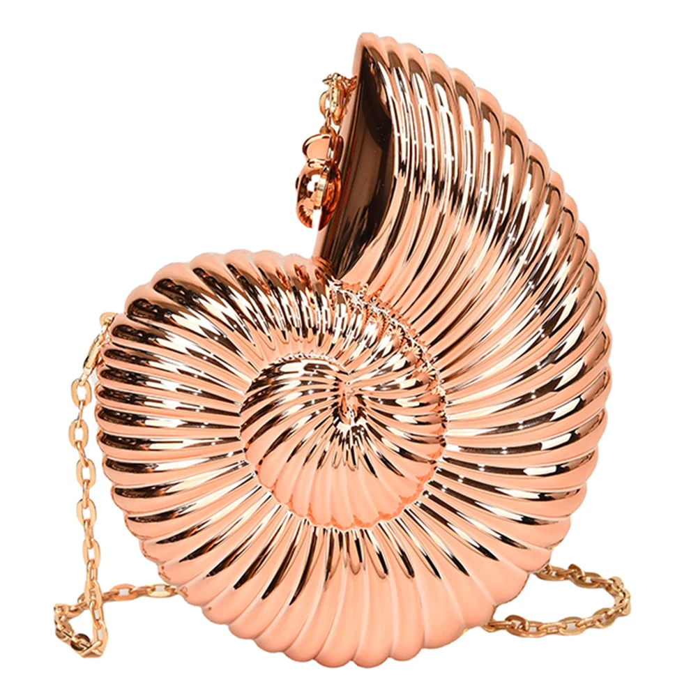 Conch Vorm Avond Clutch Portemonnee Acryl Mode Avondtassen Stijlvolle Crossbody Tas Ketting Riem Tas Voor Dames Meisjes