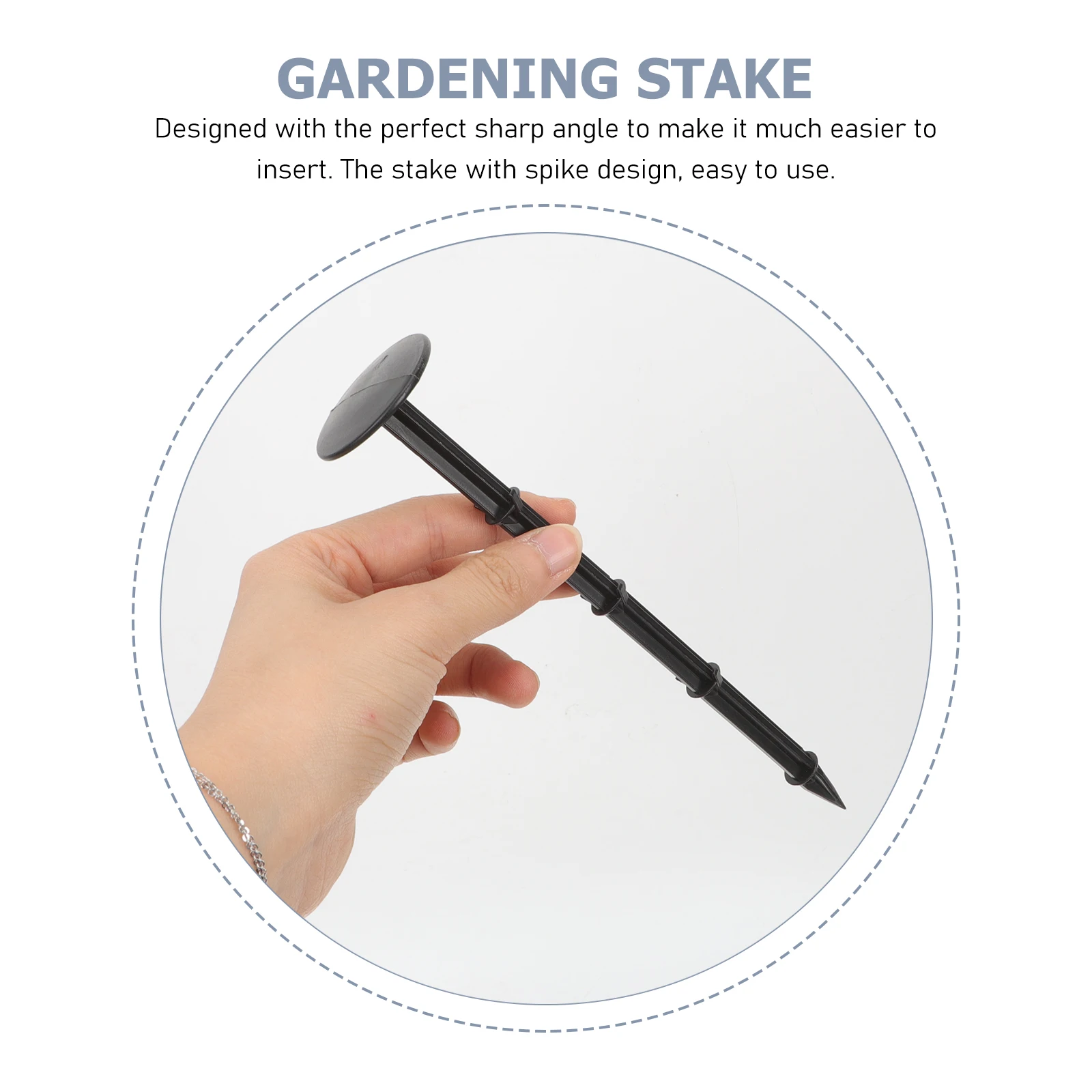 

20pcs Black Plastic Stakes for Gardening Ground Cloth Weeds Grass-proof Landscape Nails Turf Anchoring Lawn Plant Supplies