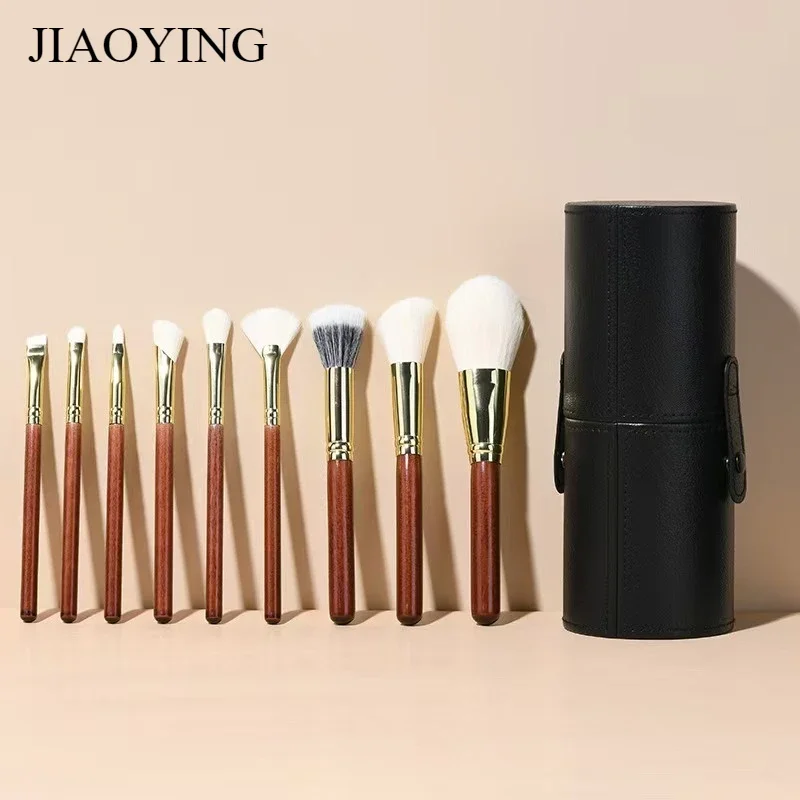 

Animal Hair 9 Makeup Brush Set Loose Powder Eyeshadow Foundation Blush Contouring Nose Shadow Brush Super Soft for Beginners