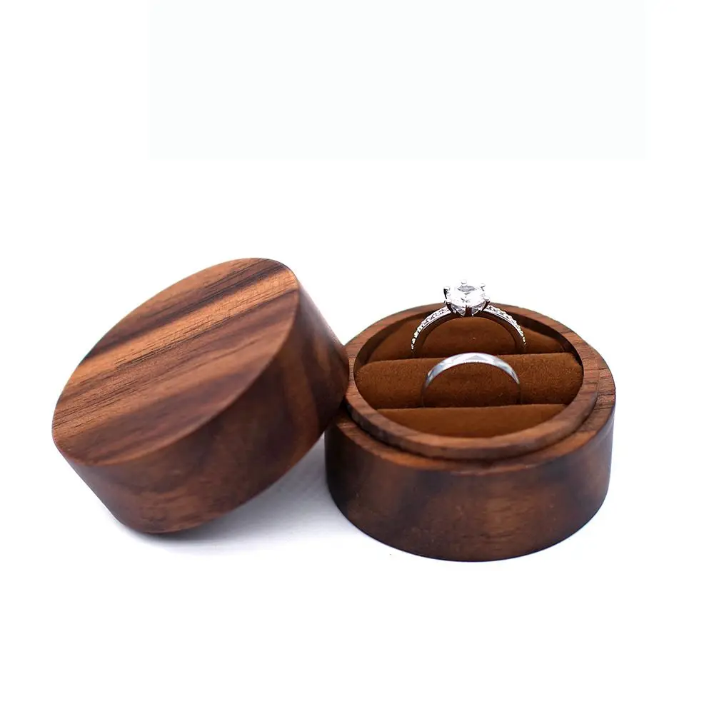 

Rustic Visible Window Gift Earrings Organizer Jewelry Box Case Wedding Ring Box Presentation Box Storage Box Ring Bearer Box