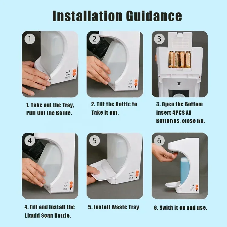 Staand handwasstation Touchless zeepdispenser Lichaamstemperatuur testen Automatische spuitfles Vloeibare handthermometer