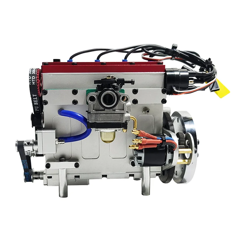 38cc 4 Cylinder Four Stroke Gasoline Engine Model Piston Fuel Engine Model Suitable for RC Car/boat Model Toy