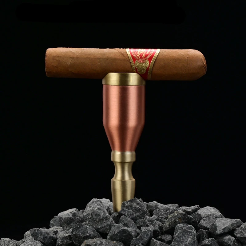 

New Gold Cigar Holder Stainless Steel Cigars Stand Large Caliber Rack Cigarette Bracket Smoking Accessories Alloy Men Gifts Box