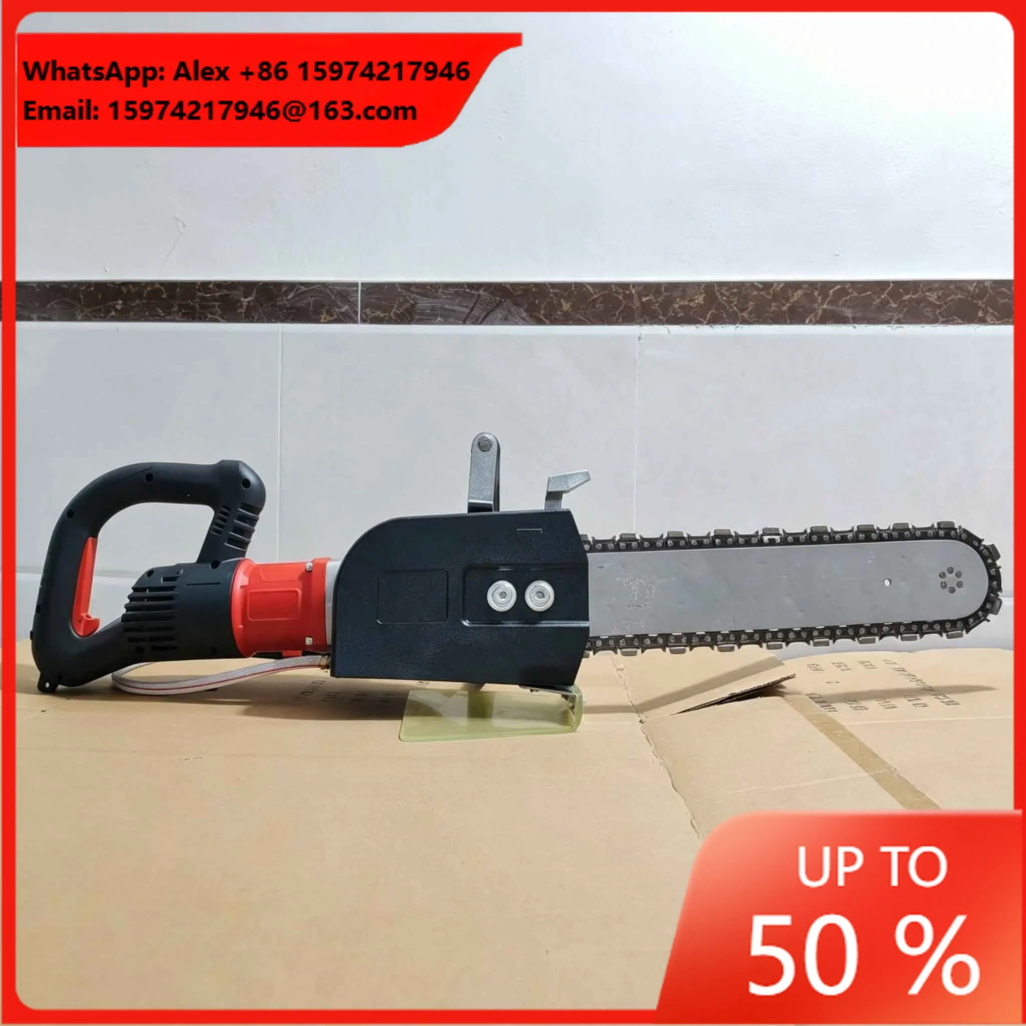 220V Portable Electric Diamond Chainsaw Handheld Concrete Cutting Saw Wall Cutting Machine For Stone Brick Demolition