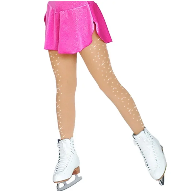 Rhinestone Figure Skating Pantyhose Adult Gymnastics Leotard Ice Skating Pants Socks Girls Tights Children Fitness Leggings