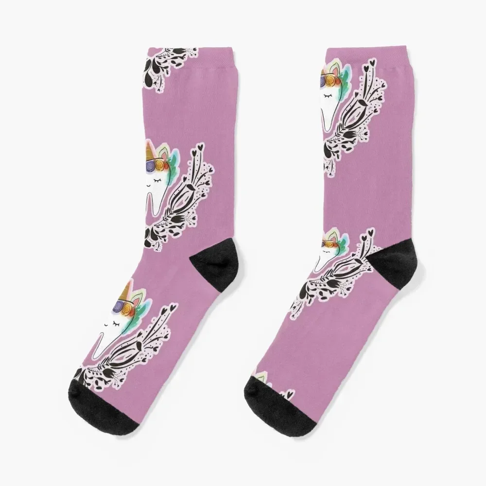 

Molar Unicorn Socks with print Novelties Toe sports Socks Female Men's