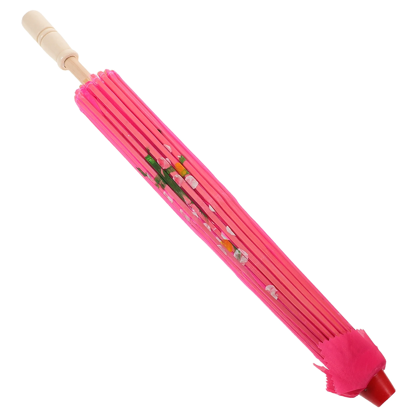 

Silk Umbrella Parasol Pink Chinese Dance Oriental Element Flat Retro Semitransparent Elegant Design Exquisite Craftsmanship