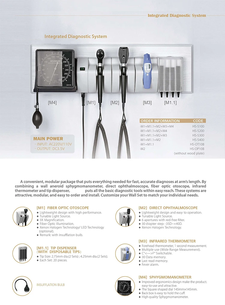 

HC-G023A Hospital Wall Mounted ENT Portable Medical Diagnostic Equipment System