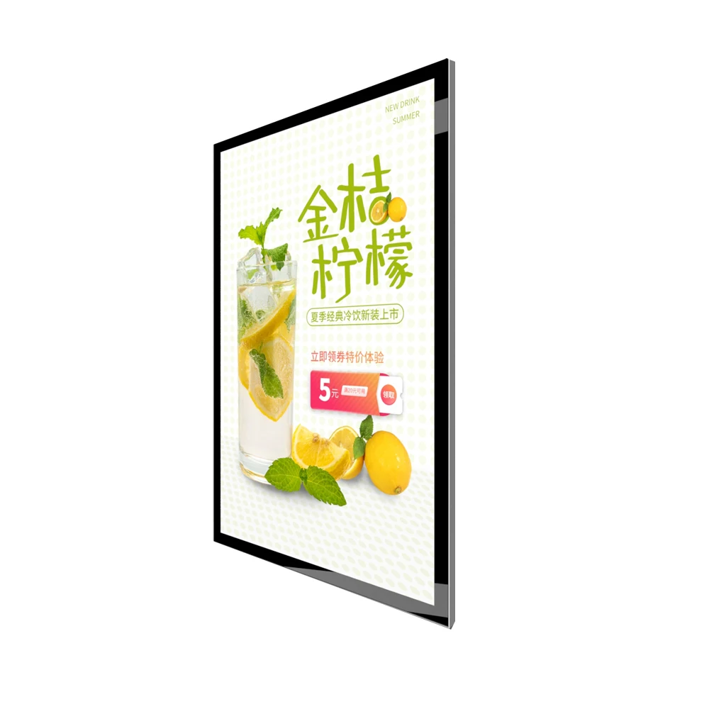 Aluminum Frame LED Signage Display Wall Mounted Magnetic Light Boxes