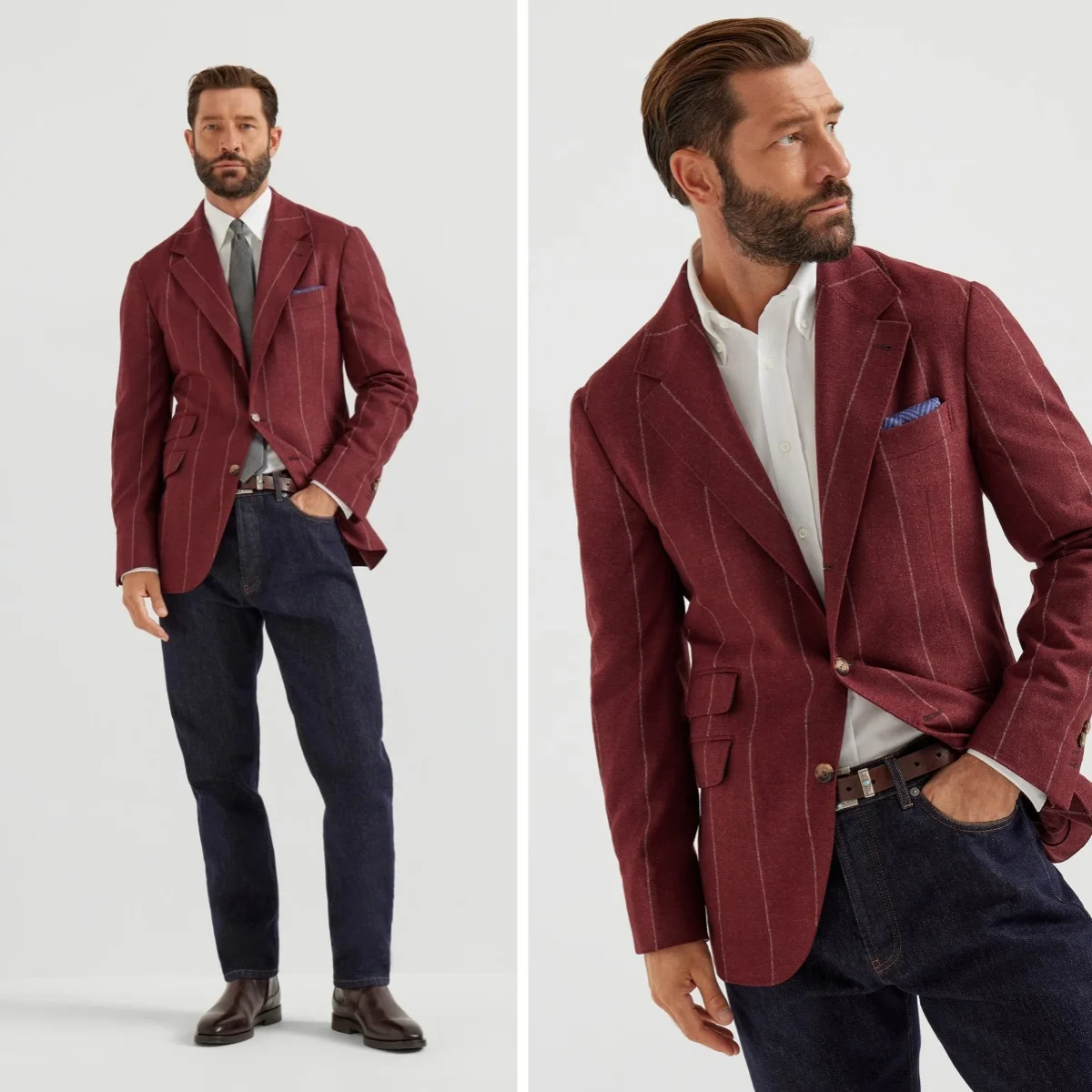 Men Wedding Blazer Jacket 1Pce Design Pocket Single Breasted Notched Lapel Stripe Casual Fashion Slim Fit Groom Wear Customized