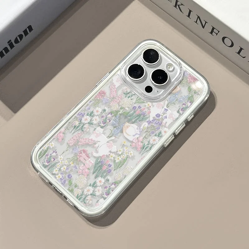 

Cute Flower Cat Swan Soft Silicone Clear Phone Case For iPhone 17 Pro Max Case 15 16 14 13 12 11 Pro 17Air X XS XR 16 Plus Cover