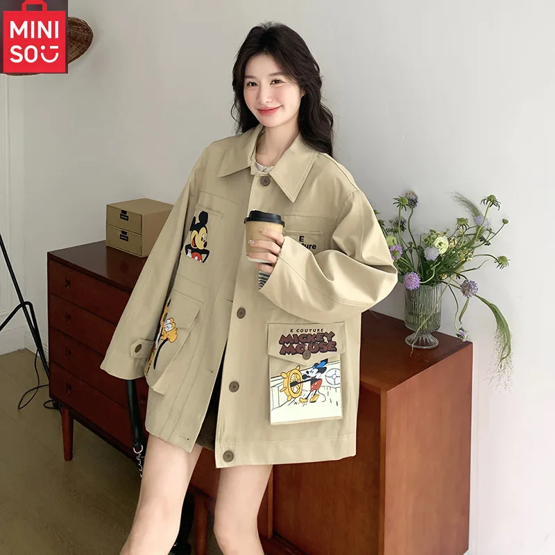 

Новый удобный и приятный для кожи повседневный стиль MINISO повышает качество с тренд мультяшной ветровки Микки.