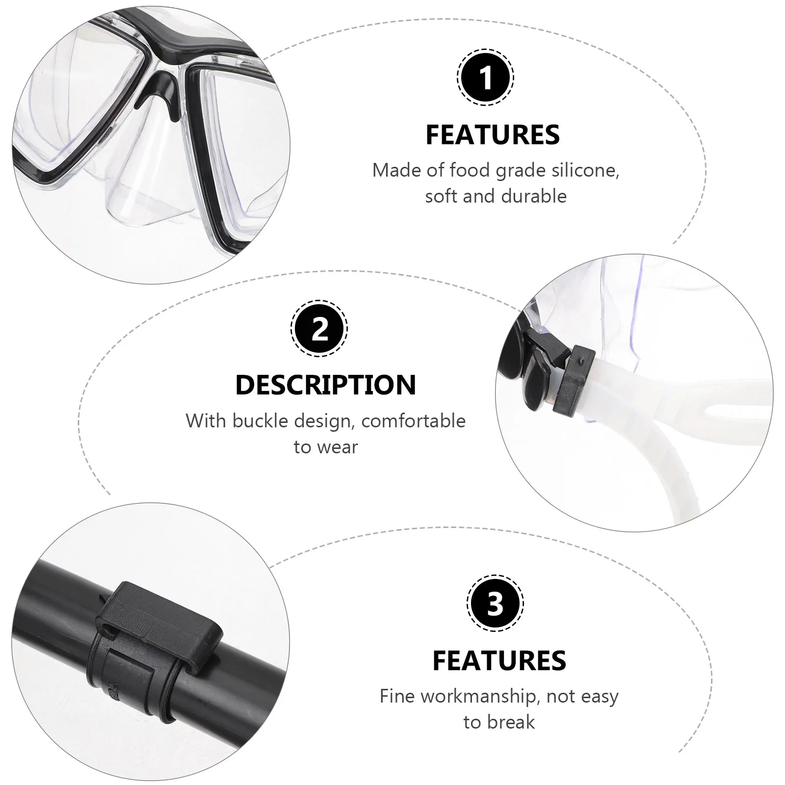 

1 Set Of Multi-Function Dive Portable Snorkeling Gear Professional Scuba Mask Clear Vision Waterproof Seal Ergonomic Design For