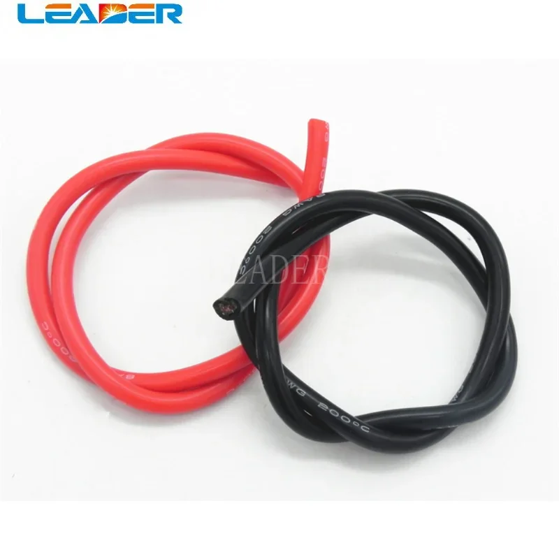 1 Meter Black+1 Meter Red 8AWG/ 10AWG High Temperature Soft Silicone Cable Silica Gel Wire Heatproof Tinned Copper Power Cable