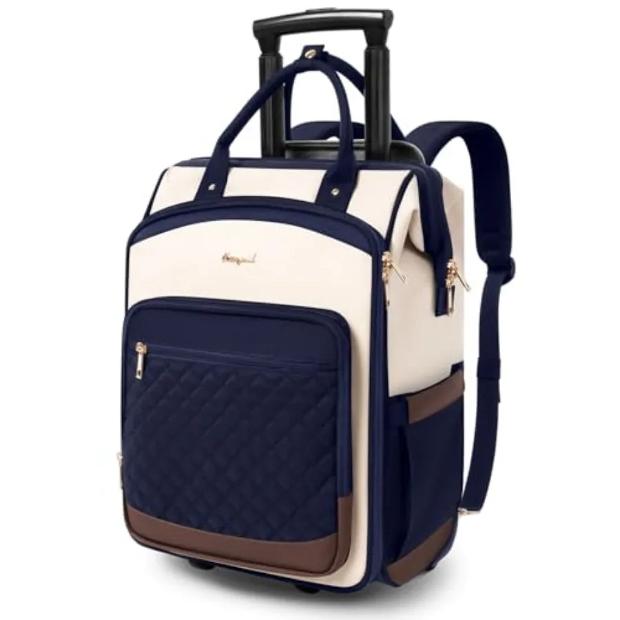 

Rolling Backpack for Women, Travel Backpack with Wheels, Vertical Storage Wheeled Laptop Backpack, Backpack on Wheels for Colle