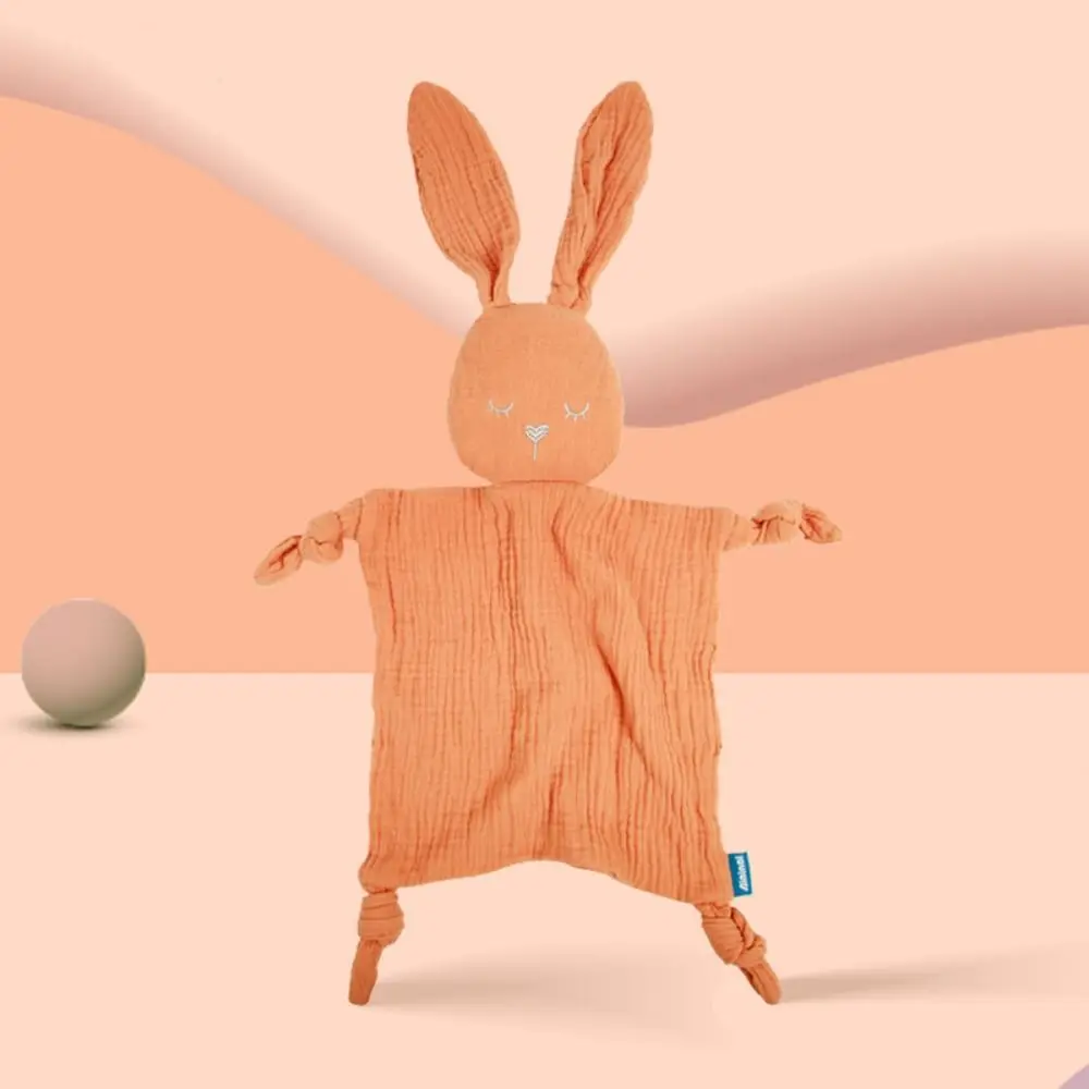 Manta suave de gasa de algodón para bebé, edredón con Orejas de conejo de dibujos animados, bufanda para Saliva, manta para dormir sensorial bonita para recién nacido, uso infantil