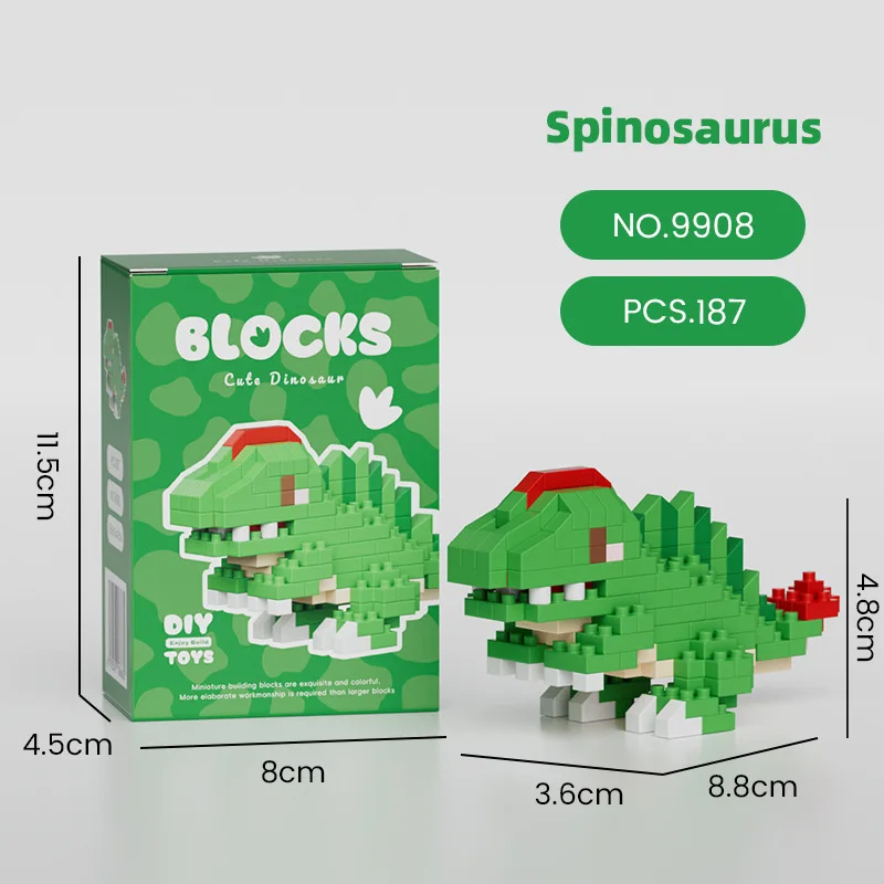 Microbloques de construcción de dinosaurios para adultos, juego educativo de construcción para niños de 8 años, juguete de ensamblaje de bloques DIY, decoración del hogar