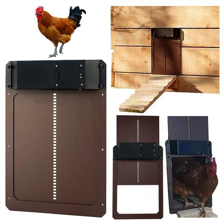 Automatic Hen House Door Practical Chicken Pet Hen Door Photosensitive Night And Morning Delay Automatic Guard Poultry Supplies