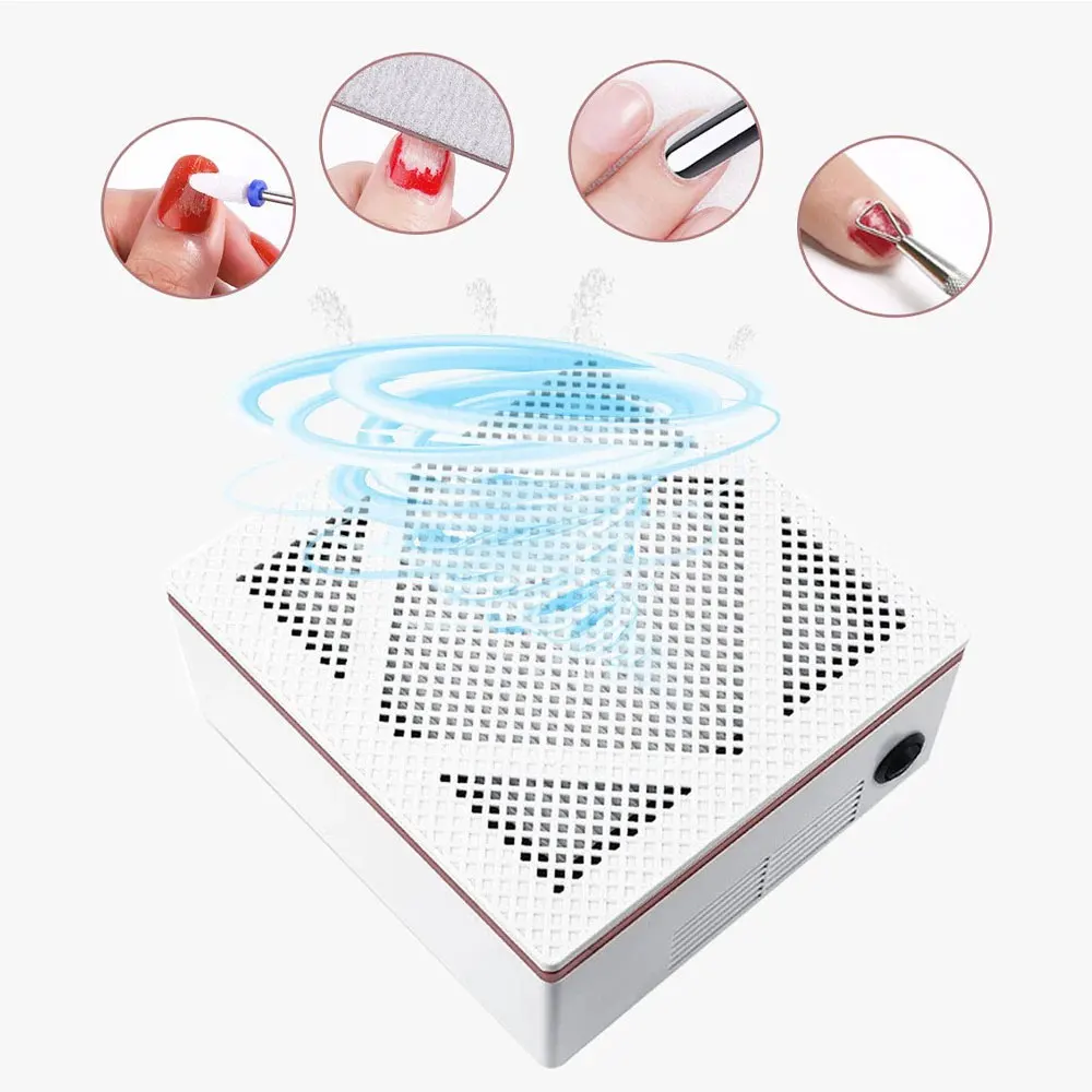 LINMANDA-Collecteur de Poussière d'Ongles, Machine de Manucure, Aspirateur de Poussière d'Ongles à Faible Bruit avec Ventilateur Extracteur Pound pour Manucure