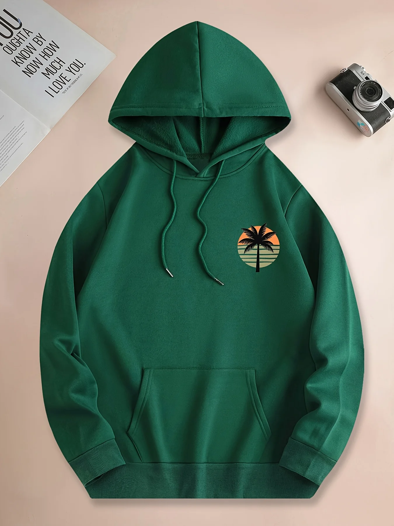 

Men's Heavyweight Hoodie - Thick Pullover Sweatshirt with Kangaroo Pocket & Drawstring Hood - Tropical