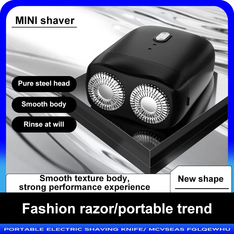 TX14 เครื่องโกนหนวดผู้ชายแบบชาร์จไฟได้ล้างทําความสะอาดได้ Double-HEAD MINI Magnetic Electric Double-HEAD มีดโกนแบบพกพา