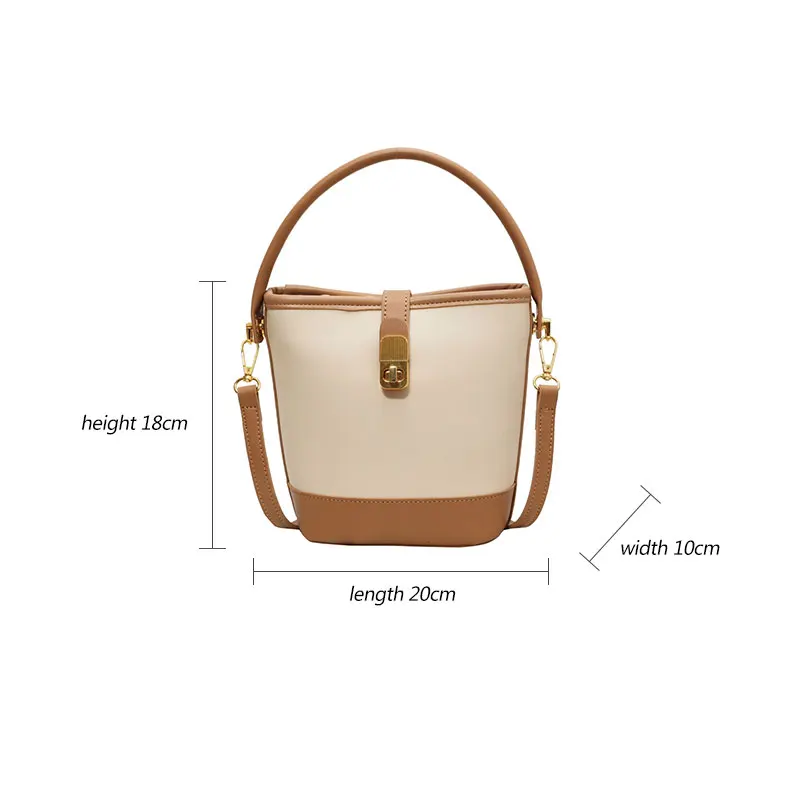 Korean Designer Bucket Bags for Women Fashion PU Leather Solid Color Crossbody Bag Female Elegant Aesthetic Shoulder Handbags