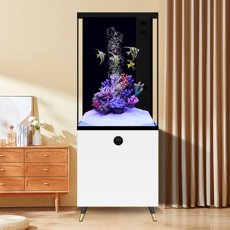 

Bottom filter fish tank living room household small ultra-white glass landscaping aquarium intelligent floor