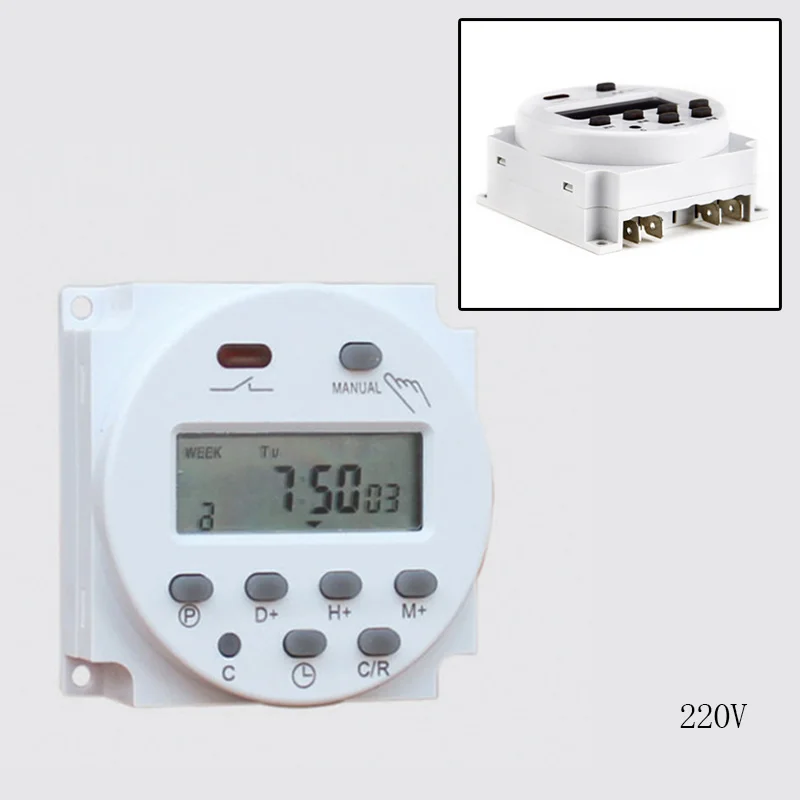 CN101A Mini Programmable Digital Timer Switch LCD 12V 24V 110V 220V 240V AC/DC 16A Relay Power Supply Week Timer