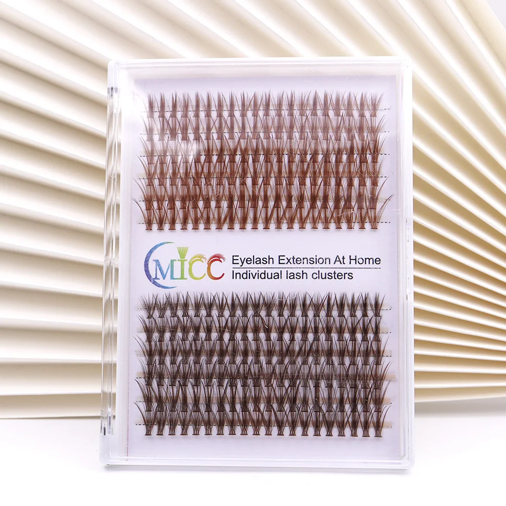 30D Mix Brown Lash Cluster Kit Gemischte Länge Flauschiges individuelles Wimpernverlängerungsset DIY 240-teiliges Wimpernverlängerungsset Naturbraun – Detail 3