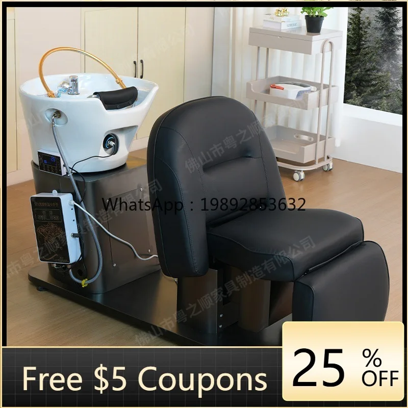 

LYY Semi-Reclining Salon Shampoo Bed for Hair Salons with Deep Ceramic Basin for Beauty and Hair Salon Massage and Rinse Bed