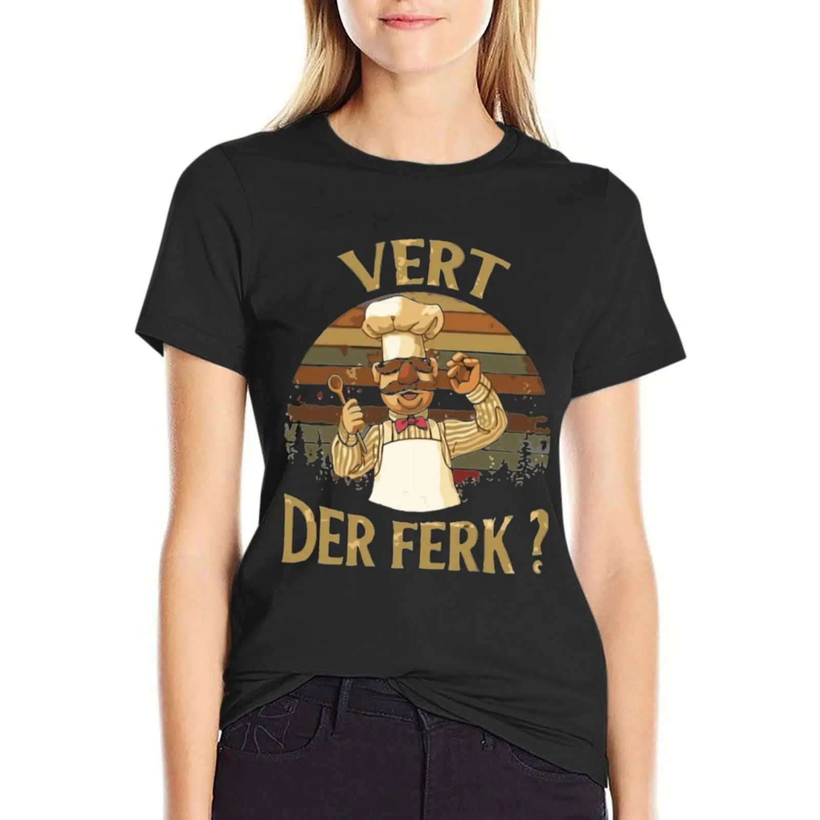 

Vert Der Ferk T-Shirt heavyweights aesthetic clothes animal prinfor tees t shirts for Women loose fit