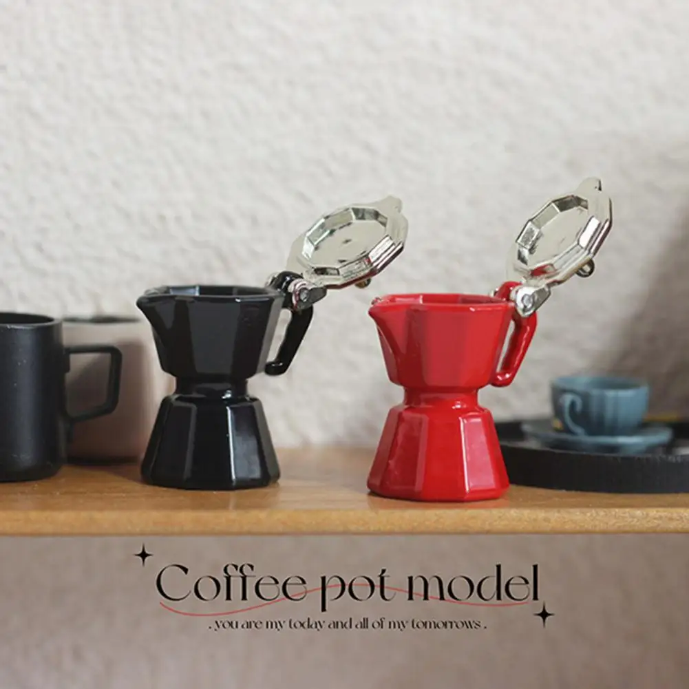 Miniature Kitchen Decor for Dolls Charming Dollhouse Miniature Coffee Pot Exquisite Kitchen Decor Toy for Doll for Dollhouse