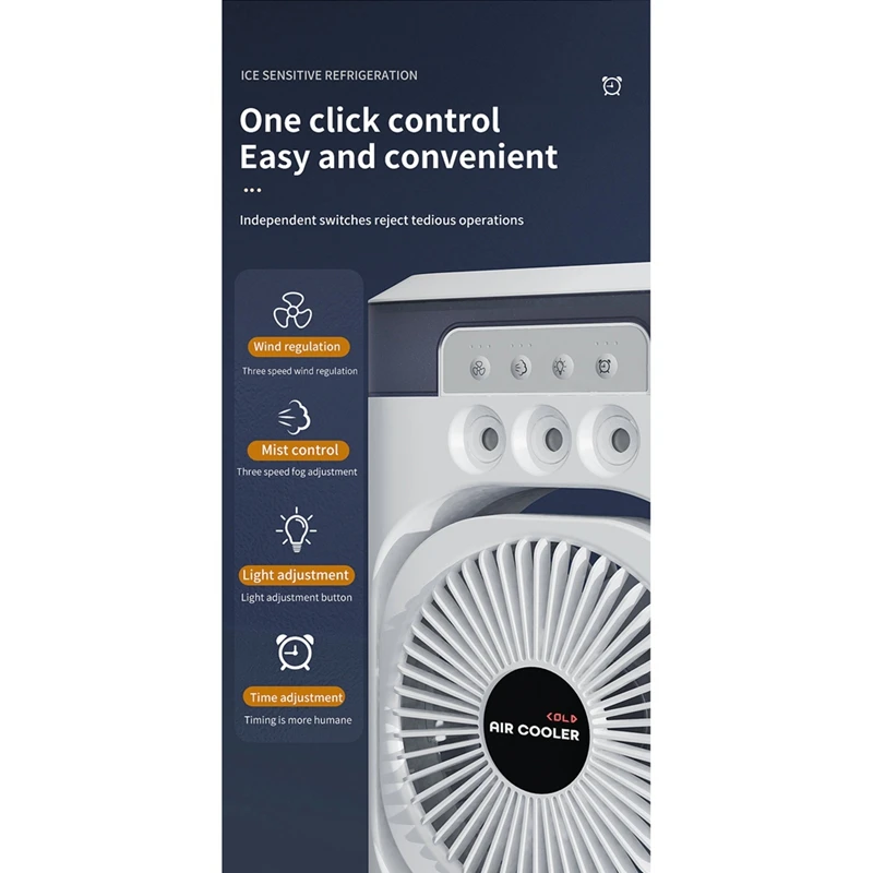 مروحة مكيف هواء منزلية صغيرة ، مرطب سطح المكتب المحمول ، مبرد مع أضواء ليلية ملونة للمكتب