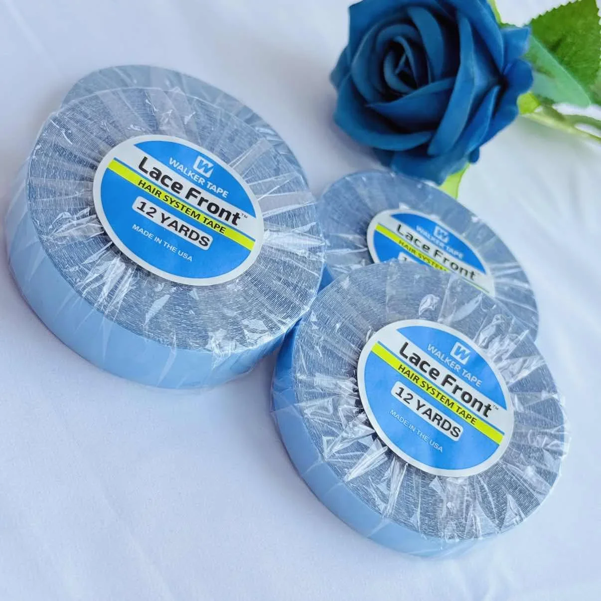 

1 Roll 12Yards Double Sided Adhesives Blue Lace Front Support WalkerTape For Tape Hair/Skin Weft Hair/Lace Wigs/Toupee