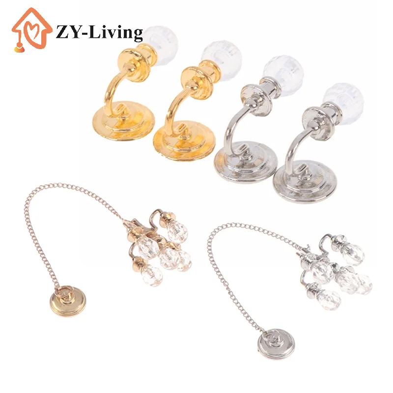 1/2PCS Dollhouse Chandelier 1:12 Scale Ceiling Light for Doll House Decoration Miniature Lamp