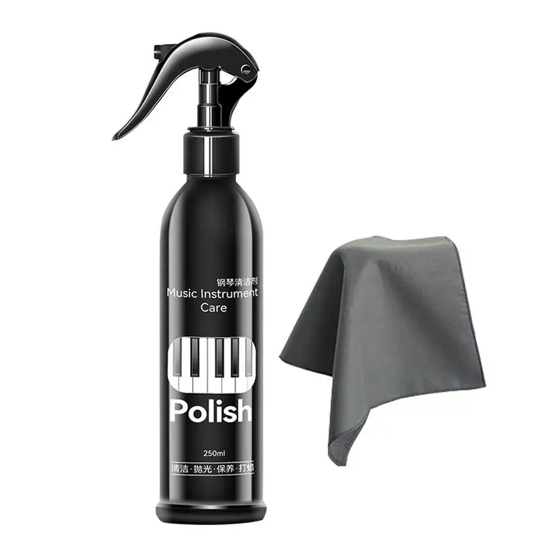 Piano Cleaning Kit Powerful Polish Spray For Piano 250ml Piano Cleaning Tools With Wiper Cloth Portable Cleaning Kit For Removes