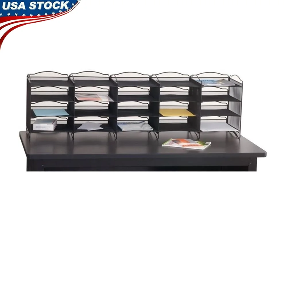 

Onyx Mesh Mail Sorter Steel Construction 20 Compartment Organizer Stacking Design Includes Labels Office Home Use
