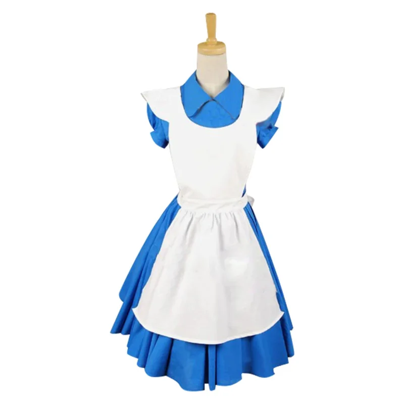 Alice Cosplay Kleid Fantasy Outfit Cartoon Wunderland Verkleidung Kostüm blauen Rock Frauen Erwachsenen Halloween Party Rollenspiel Kleidung