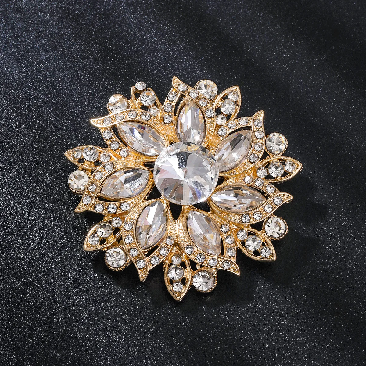 Anmutige Luxus-Kristall-Broschen mit runden Blüten für Damen, trendige Zirkon-Anstecknadeln, Schmuck für Party, Büro, Anzug, Dekoration, Festivalgeschenk – Detail 22