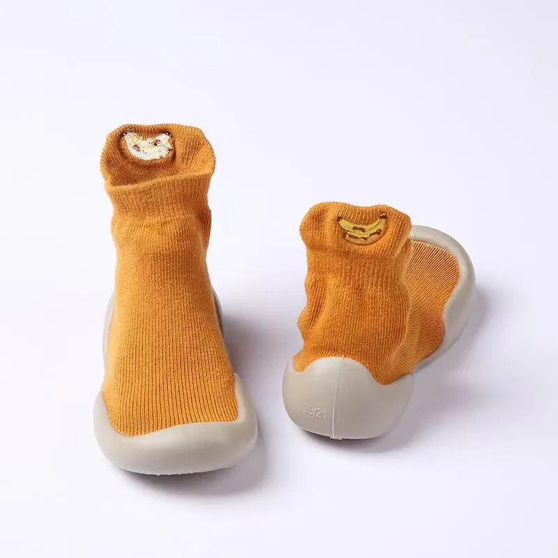 Children Anti-slip Shoes Newborn Baby Toddler Girls Cotton Non-slip Floor Socks Infant Boys Rubber Sole Cartoon Indoor Sneakers