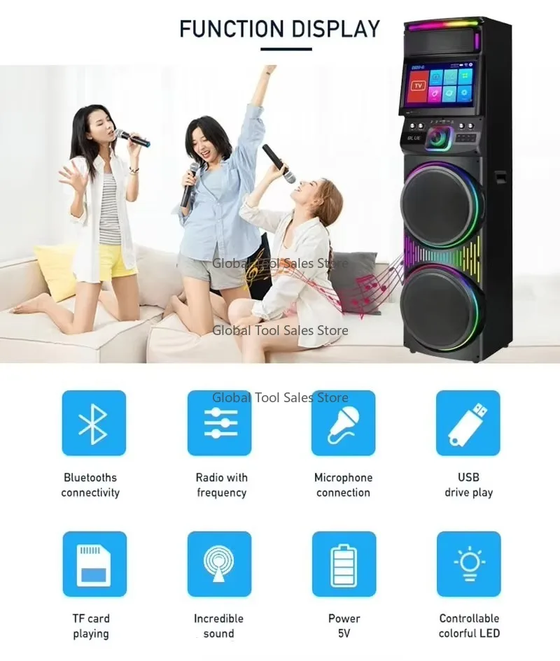 เครื่องคาราโอเกะพร้อมหน้าจอสัมผัสสำหรับงานปาร์ตี้ดีเจกลางแจ้ง - ลำโพงคาราโอเกะพร้อมหน้าจอ - ลำโพงพร้อมหน้าจอ