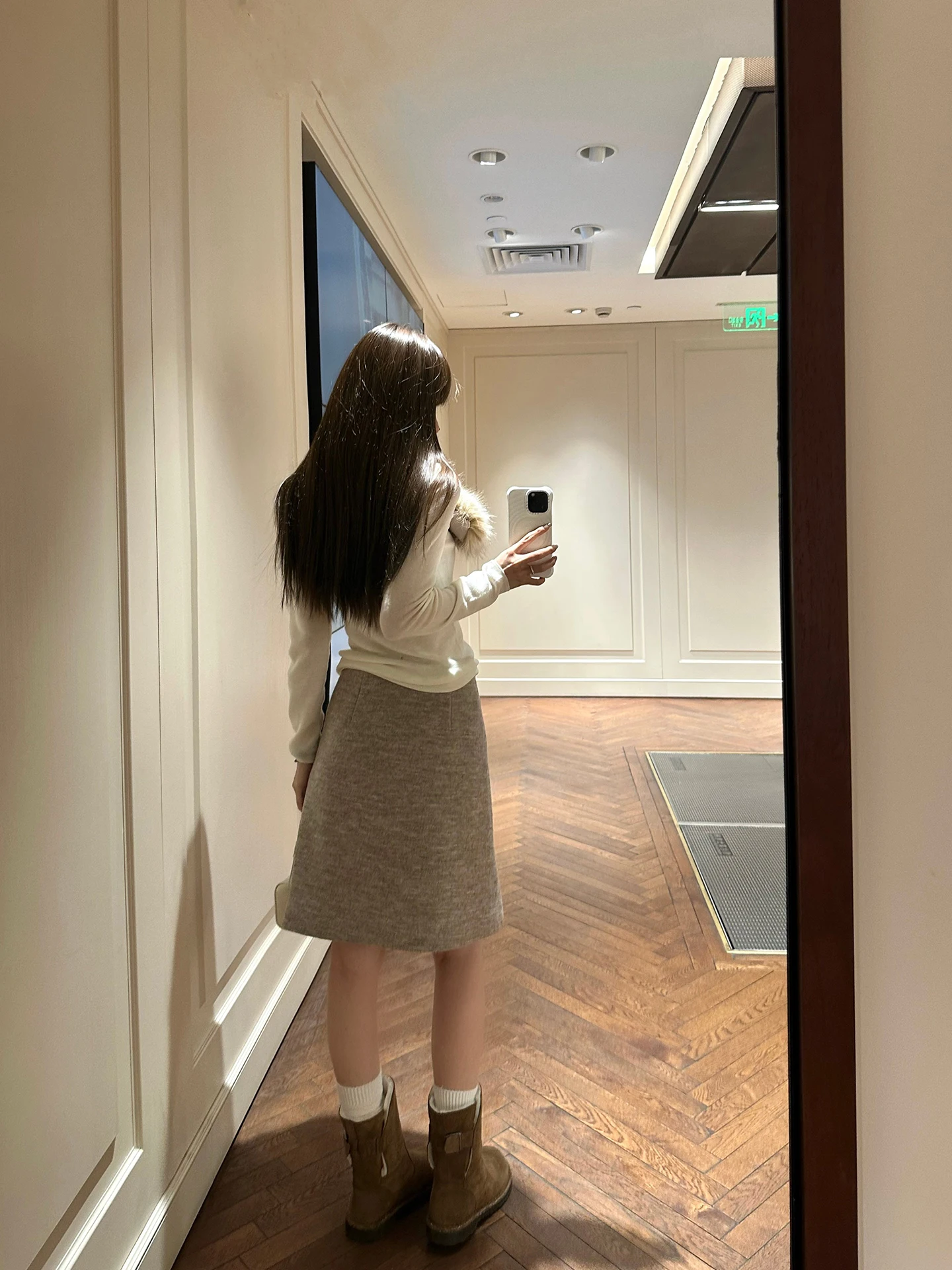 

Женская юбка-миди Nosemade Oaeal из двусторонней шерстяной смеси, вязаная, А-силуэт, нежная, для повседневной носки