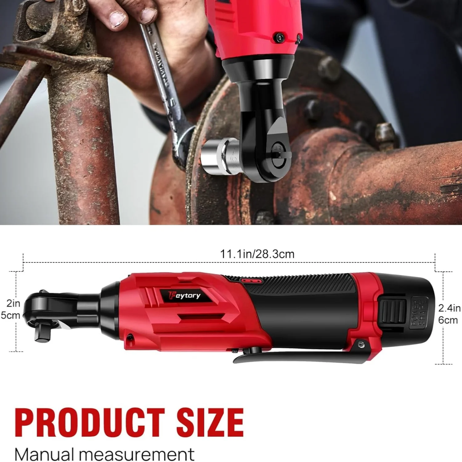 Electric Ratchet Wrench Set Rechargeable Cordless Ratchet Wrench Set Electric Wrench Motorcycle Repair Tools Red Black