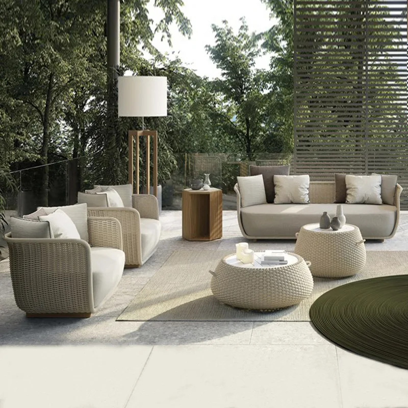 

Customizable outdoor sofa courtyard waterproof and sunscreen