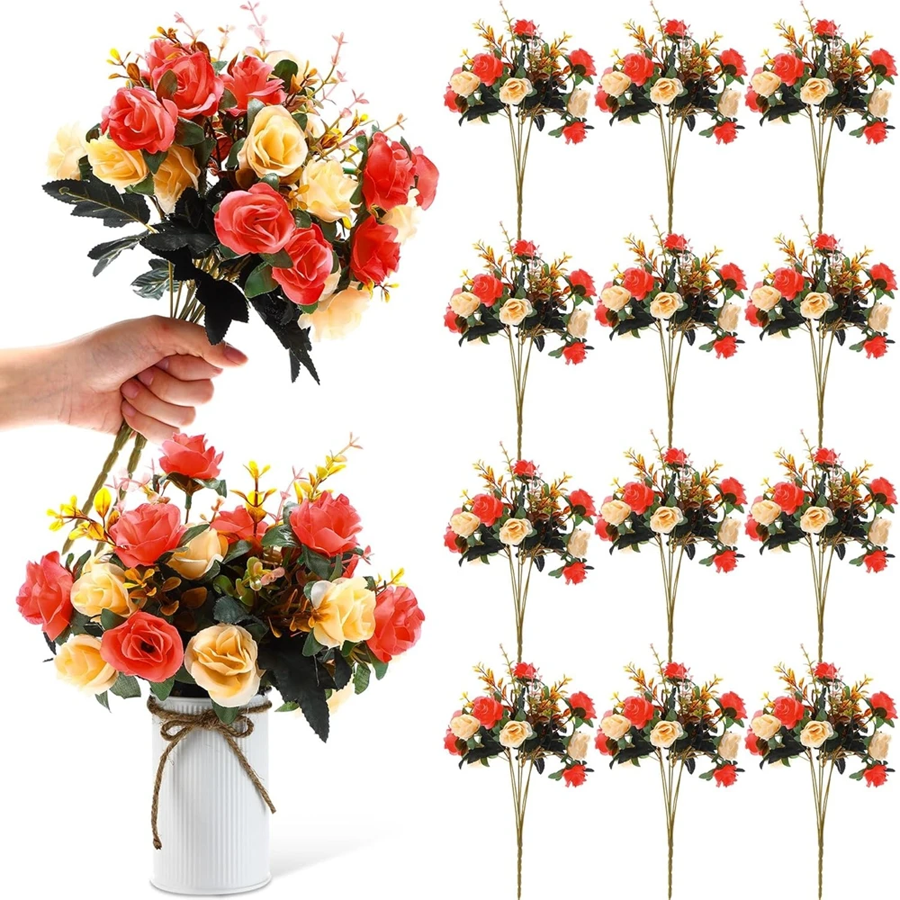 الحرير الورد الزهور الاصطناعية الزفاف غرفة المنزل الجدول ديكورا في الهواء الطلق اليدوية باقة الزفاف سكرابوكينغ اكاليل Diy بها بنفسك الهدايا الدعائم #5